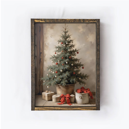Vintage Christmas Tree Wall Art | Christmas Wall Art A253