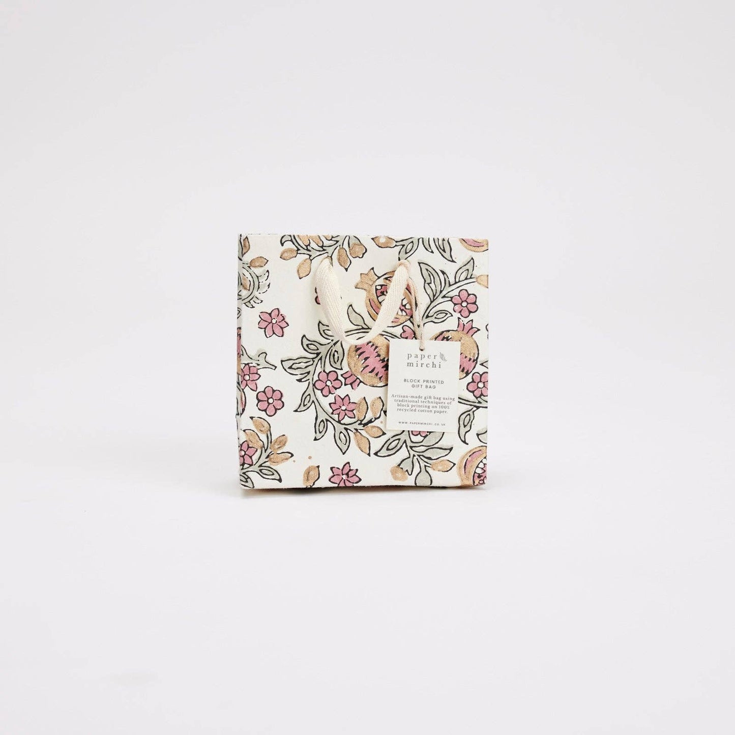 Block Printed Gift Bags (Small) - Pink Earth - Magnolia Lane co. Home + Garden + Gift