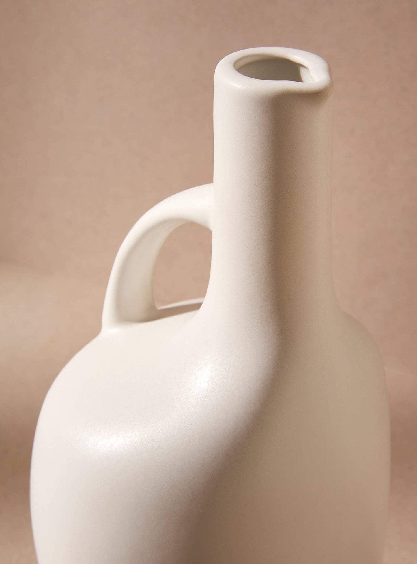 Stoneware Olive Oil Bottle | Canard 34 oz: Matte White