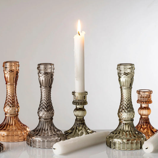 Palazzo Glass Candle Holders | Three Colours