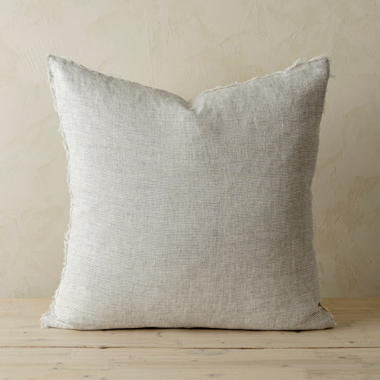 24x24 Lina Linen Pillow Grey Stripe - Magnolia Lane co. Home + Garden + Gift