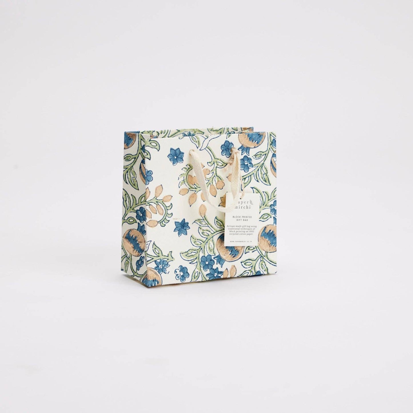 Block Printed Gift Bags (Small) - Indigo - Magnolia Lane co. Home + Garden + Gift