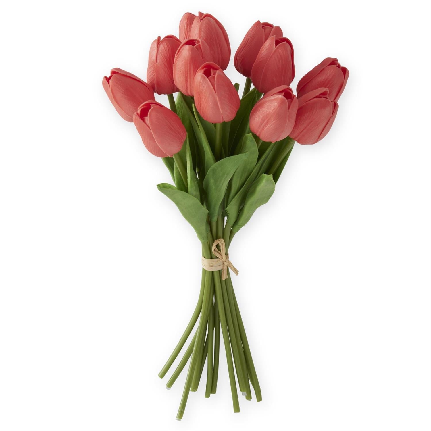 13 Inch Coral Real Touch Mini Tulip Bundle -12 Stem bundle - Magnolia Lane co. Home + Garden + Gift