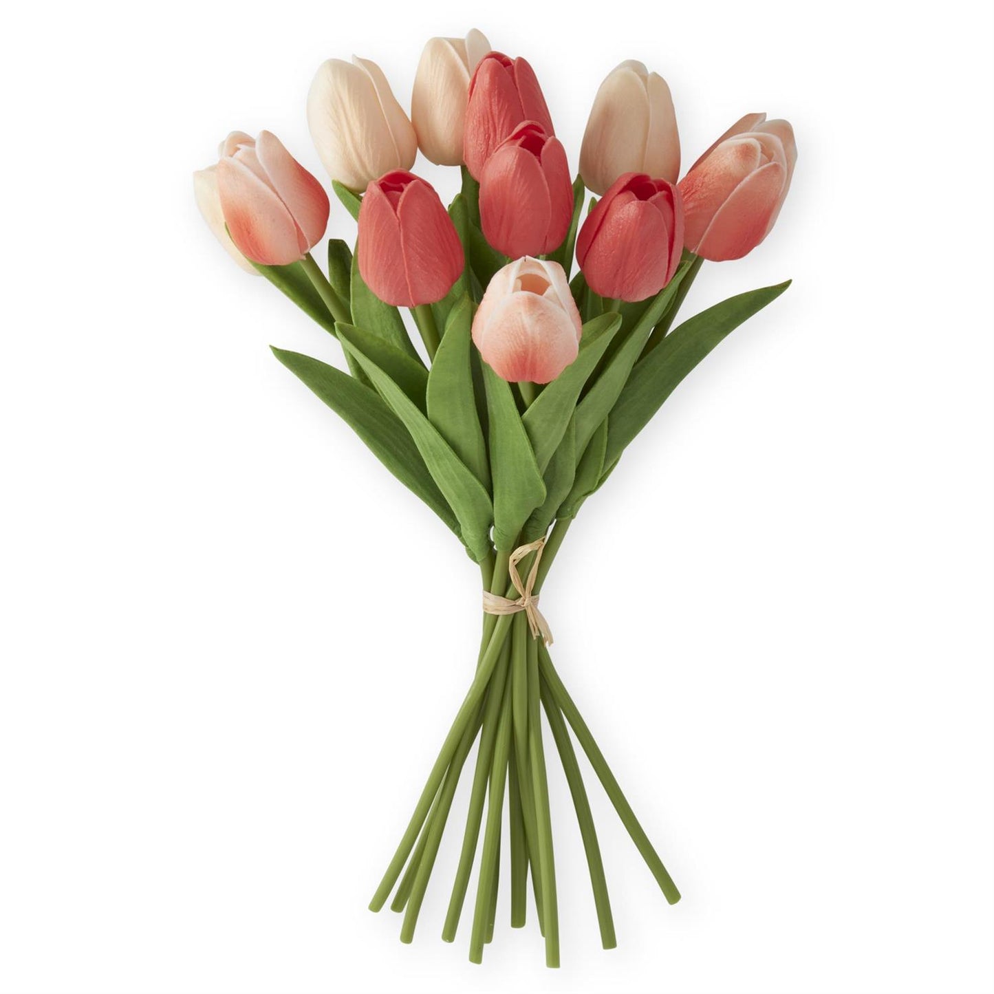 13 Inch Coral & Peach Real Touch Mini Tulip -12 Stem bundle - Magnolia Lane co. Home + Garden + Gift