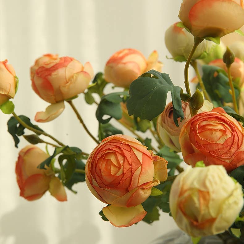 Artificial rose flowers,3 heads,dried looking,faux flowers