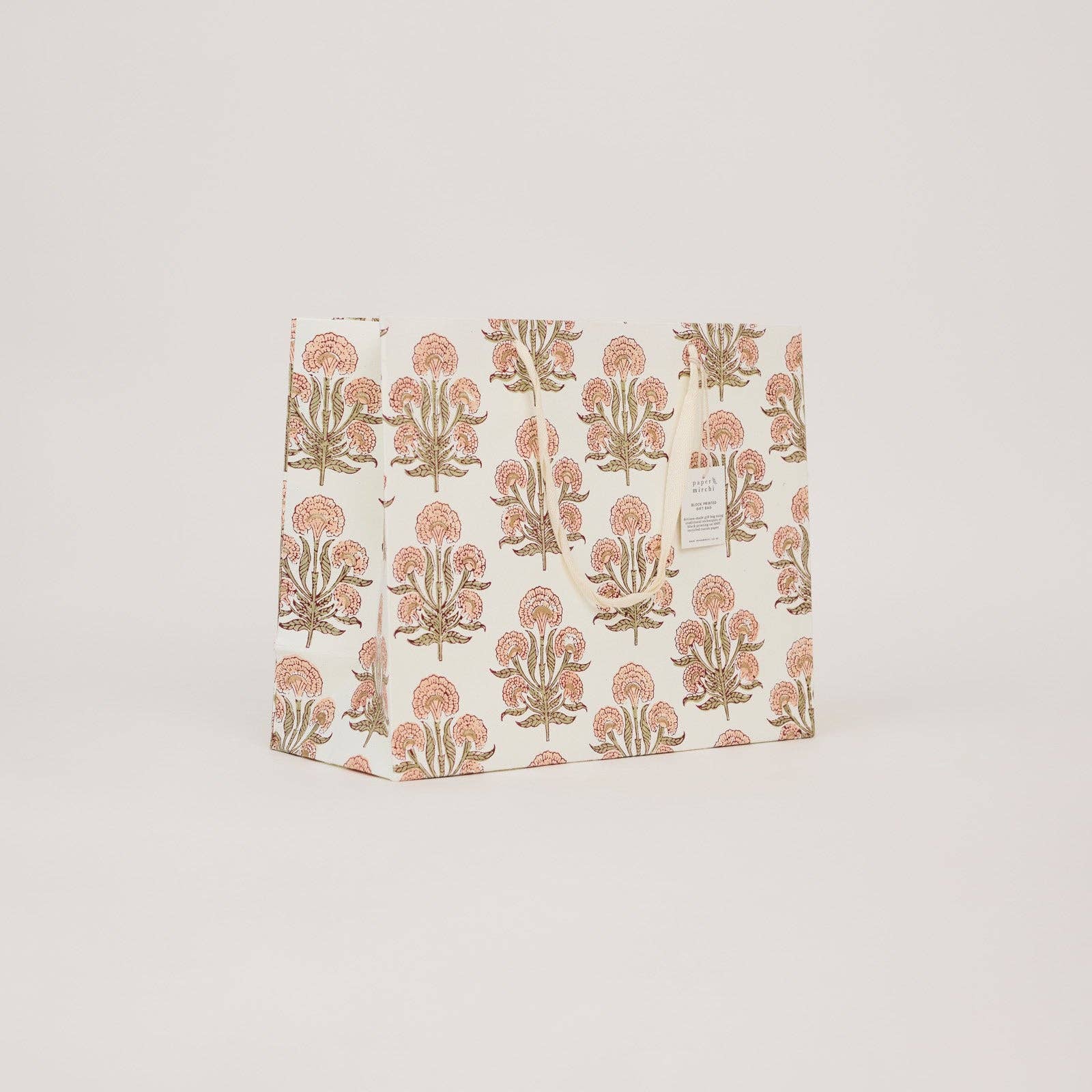 Block Printed Gift Bags (Large) - Terracotta - Magnolia Lane co. Home + Garden + Gift