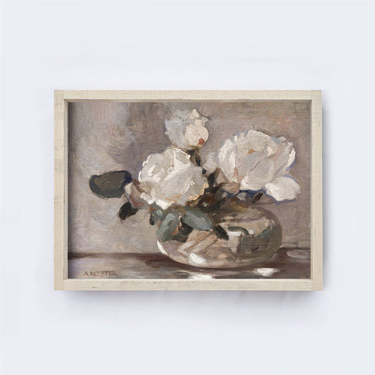 Vintage Art Print Framed | Flower Floral Painting A99