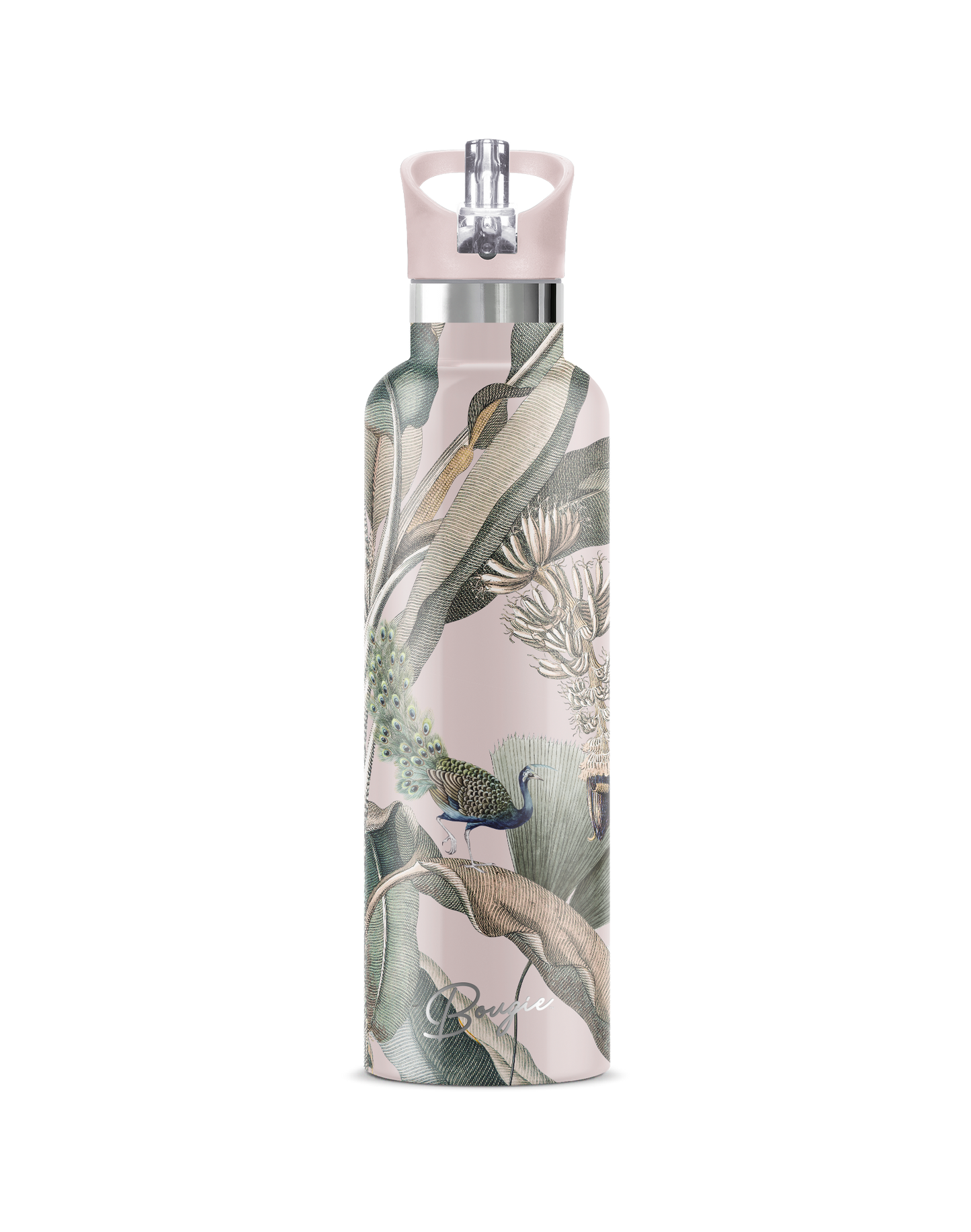 Tropique | Vintage Peacock & Palm Insulated Water Bottle 25o