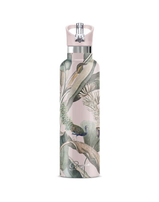 Tropique | Vintage Peacock & Palm Insulated Water Bottle 25o