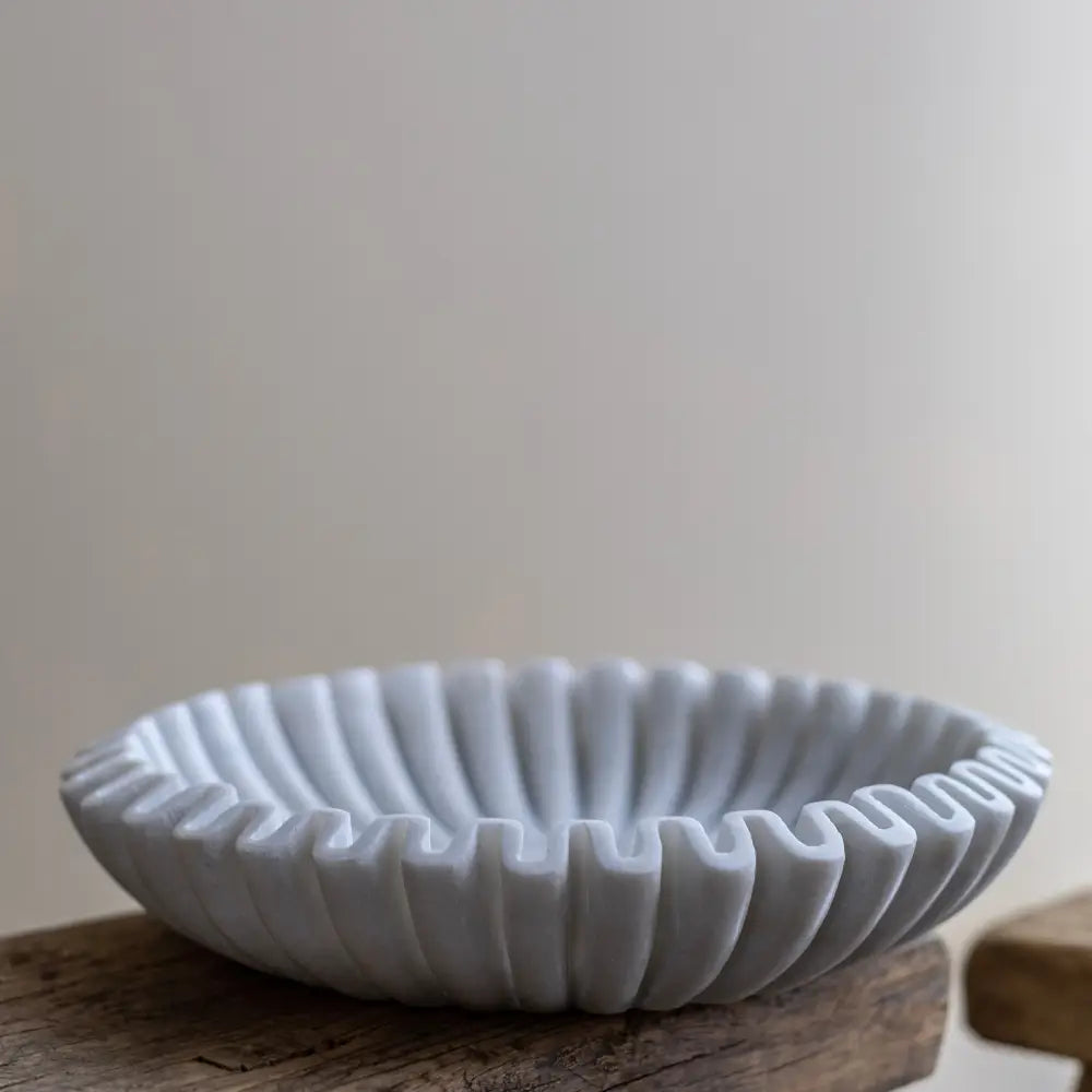 Marble Fluted Scalloped Bowls
