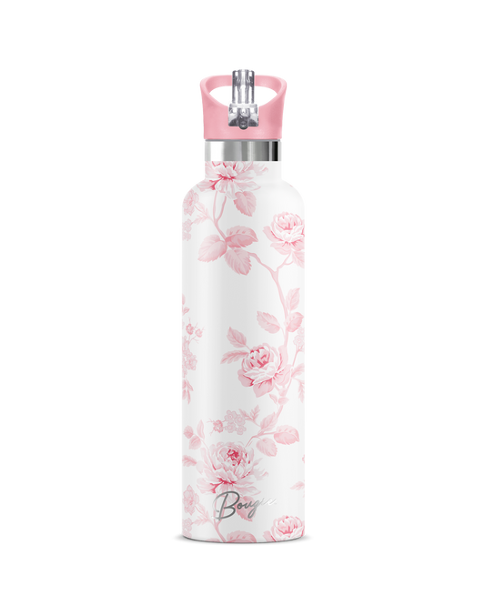 Blush | Pink Rose Bridal Insulated Water Bottle 25oz