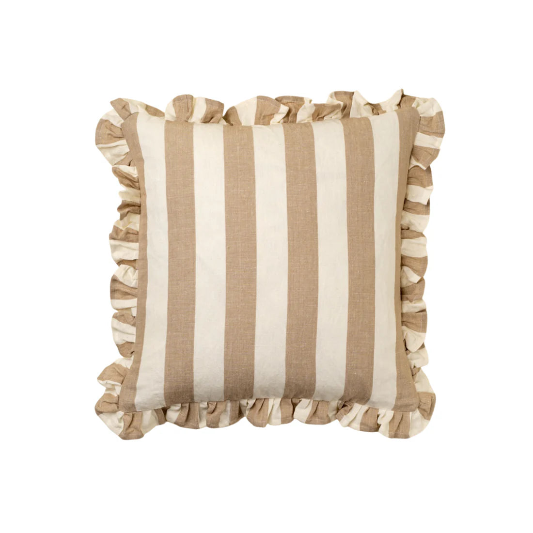 20x20 Ruffle Thick Stripe Pillow, Beige - Magnolia Lane co. Home + Garden + Gift
