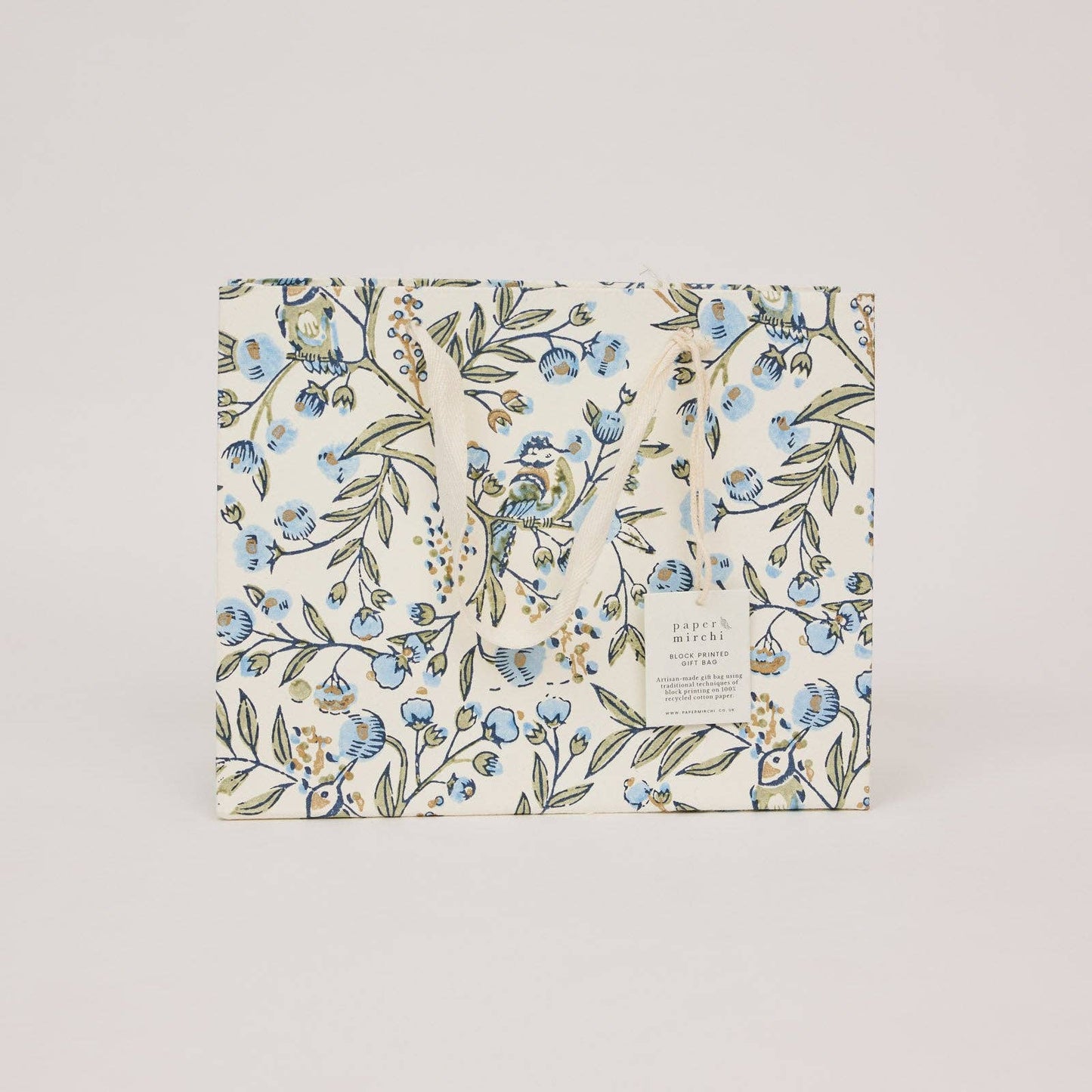 Block Printed Gift Bags (Medium) - Blue Stone Refresh - Magnolia Lane co. Home + Garden + Gift