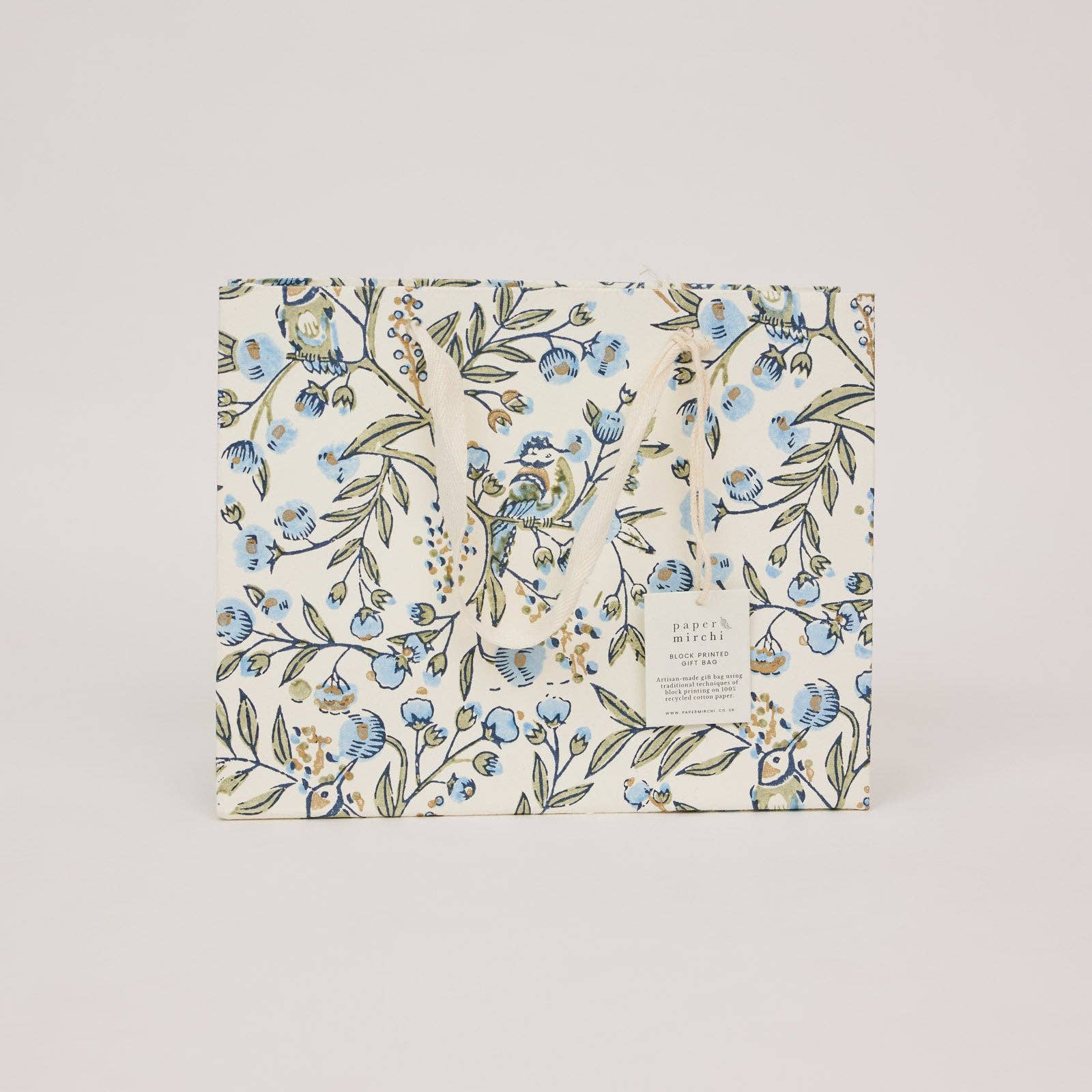 Block Printed Gift Bags (Medium) - Blue Stone Refresh - Magnolia Lane co. Home + Garden + Gift