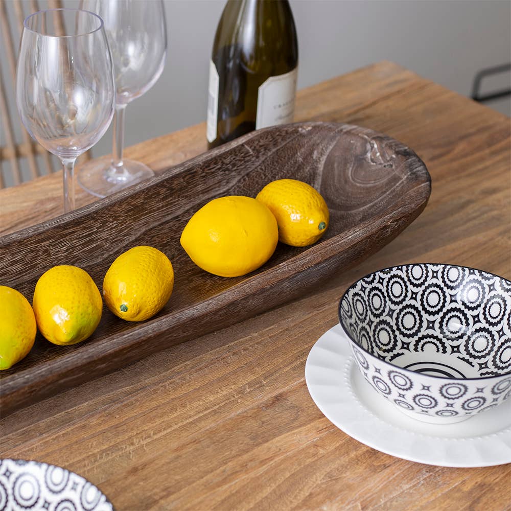 WOOD OVAL BOWL 30 INCH