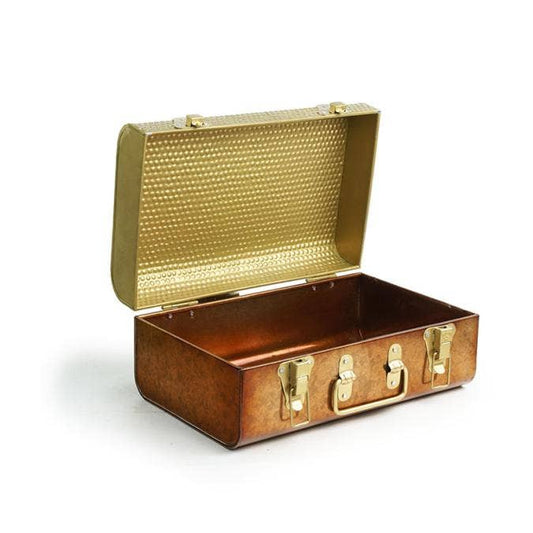 Metal Trunk Box Gold Copper Finish
