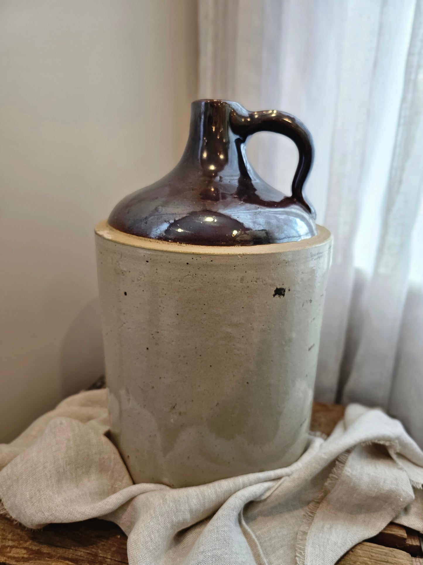 Large Brown Stoneware Jug