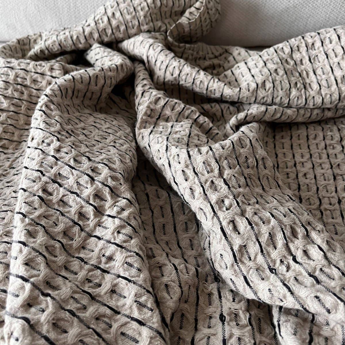 September Linen Plaid Throw Blanket W01 - Magnolia Lane co. Home + Garden + Gift