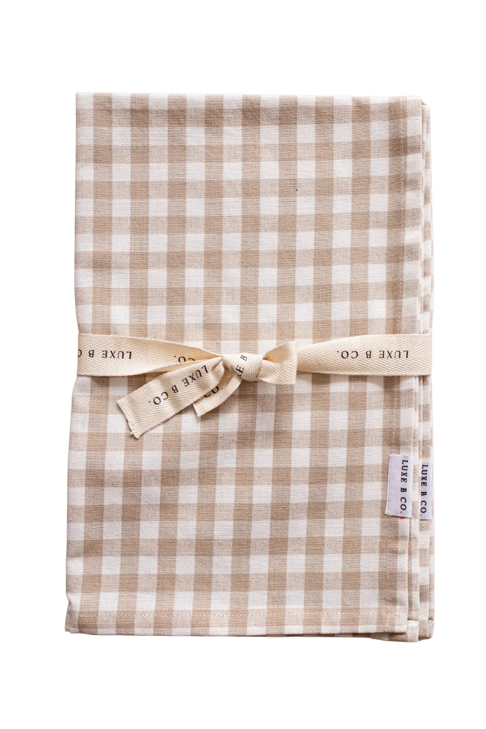 Beige Gingham Kitchen Dish Towels | Set of 2