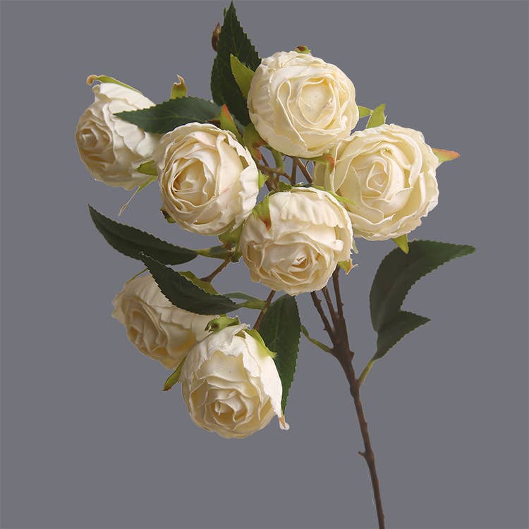 19.6" Artificial faux rose flower;7 heads small rose