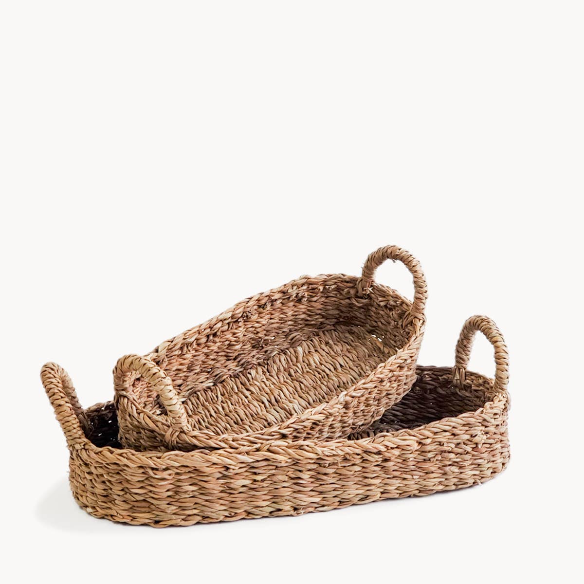 Handwoven Savar Bread Baskets with Natural Handle | Two Sizes