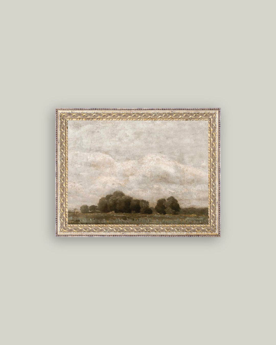 Tree and Cloud Landscape Framed Antique Art - Magnolia Lane co. Home + Garden + Gift