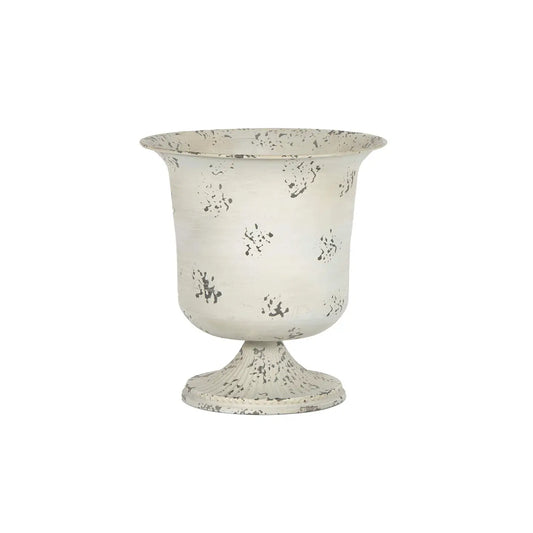 Large Metal Vase Antique White