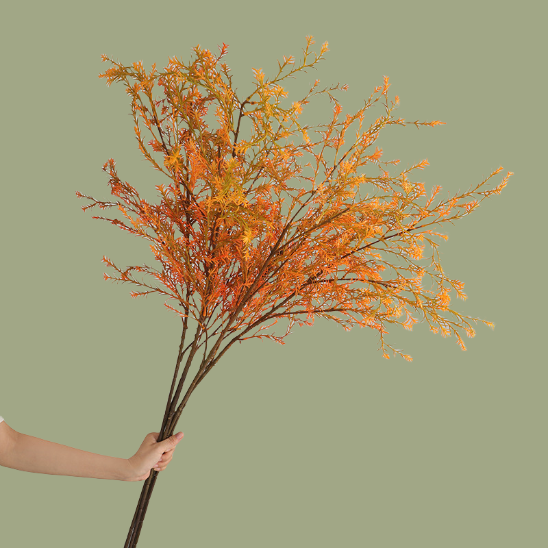 Artificial Golden willow branches Faux leaves Willow stem