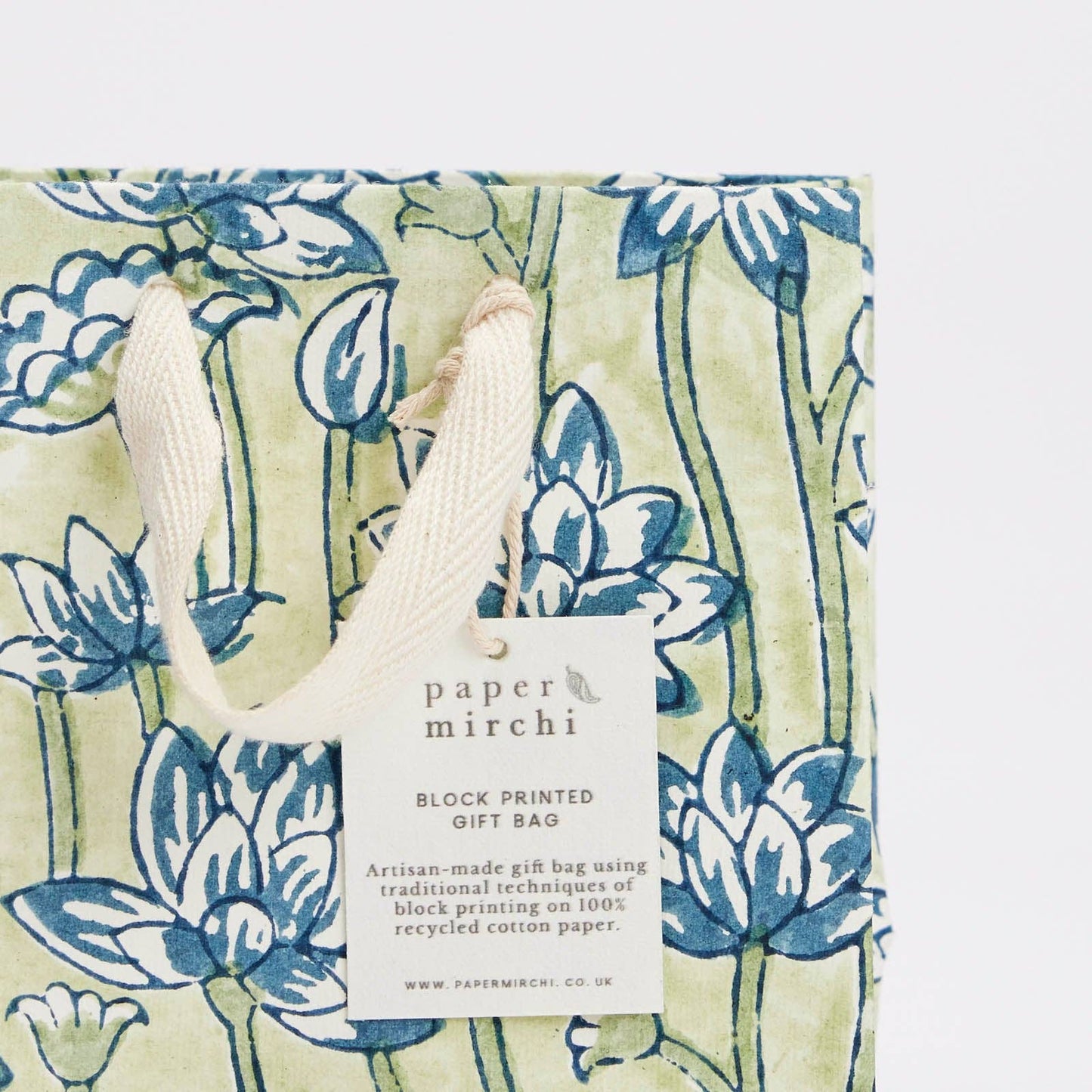 Block Printed Gift Bags (Small) - Indigo - Magnolia Lane co. Home + Garden + Gift