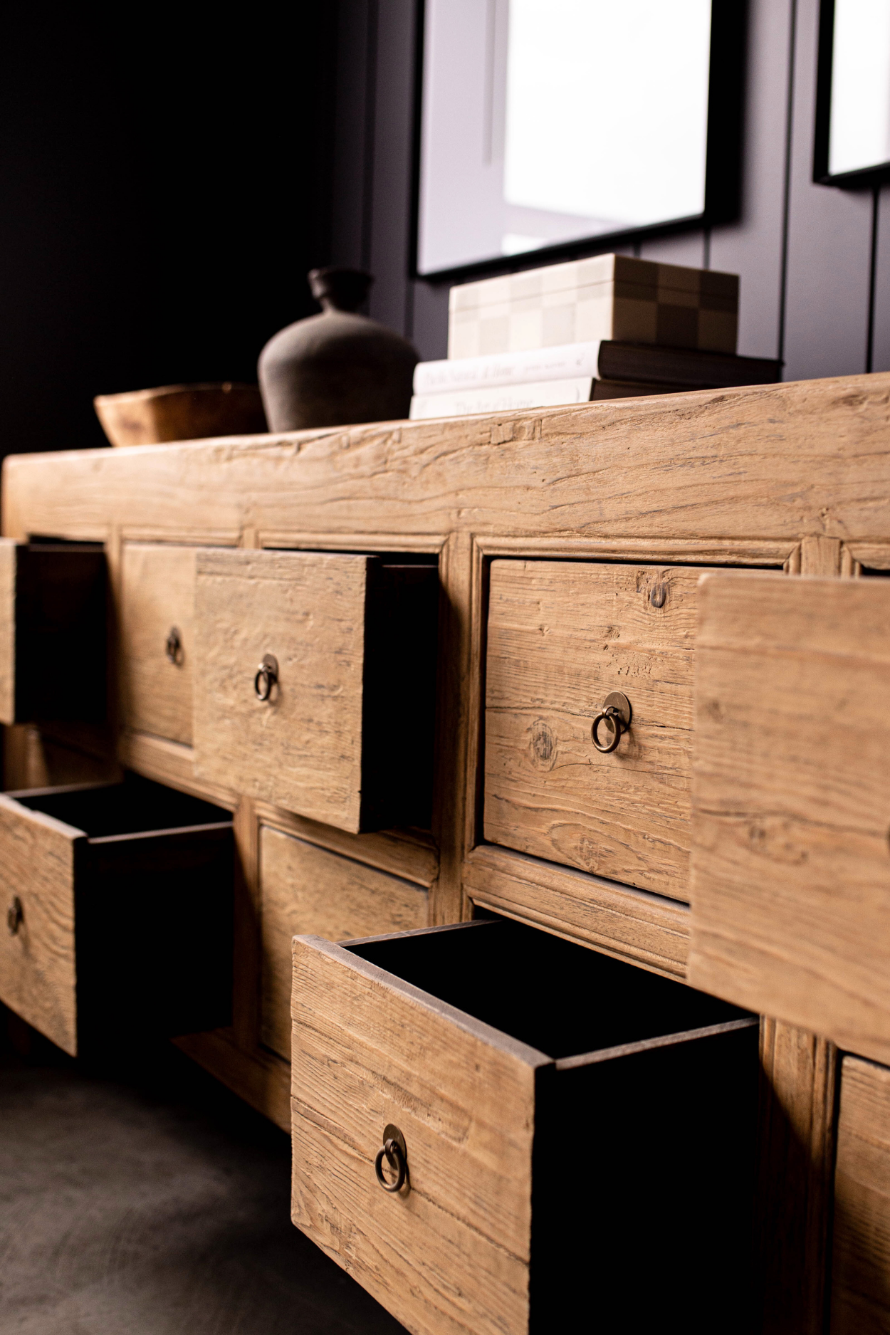 Ojai Reclaimed Reclaimed Elm Wood Ten Drawer Console Table - Magnolia Lane co. Home + Garden + Gift