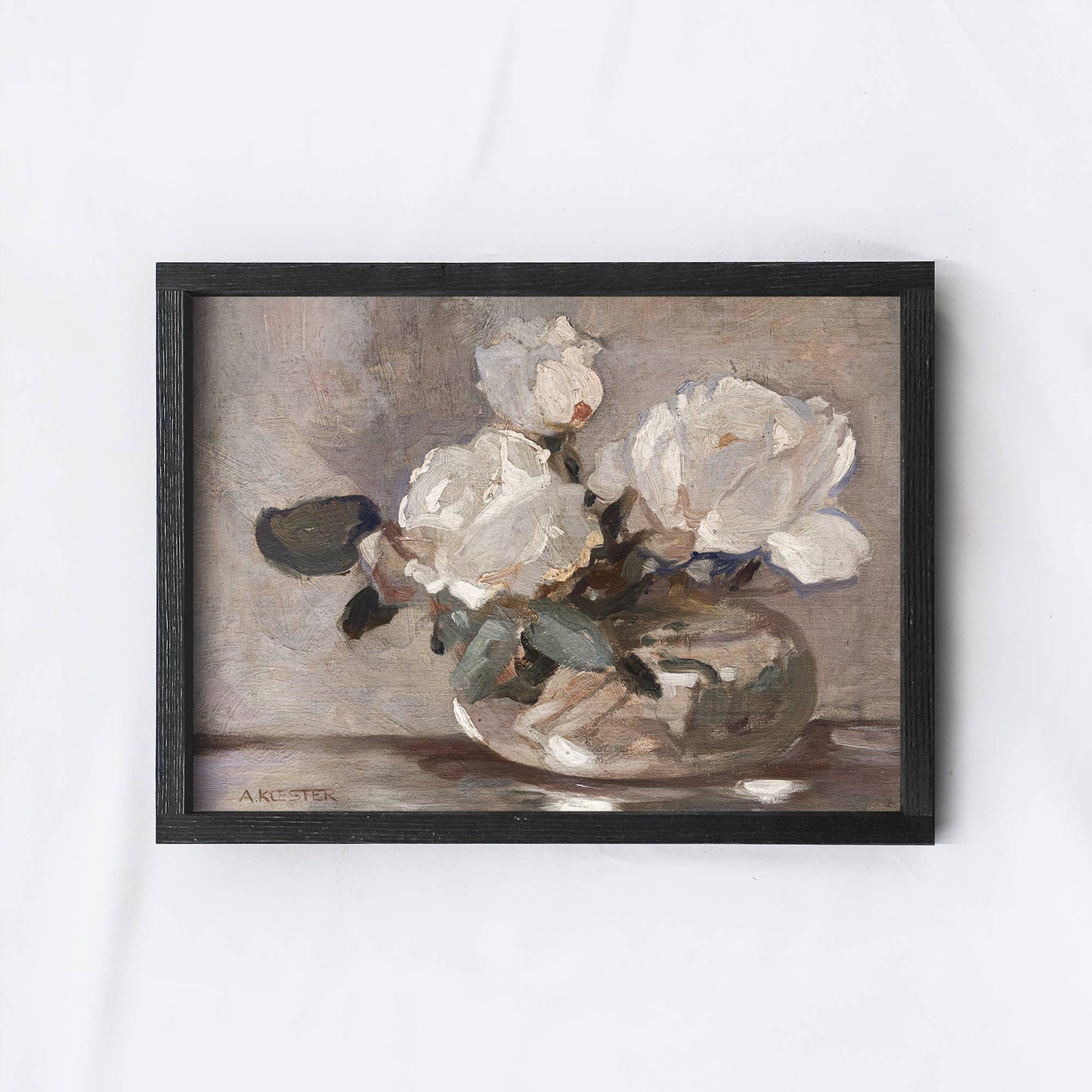 Vintage Art Print Framed | Flower Floral Painting A99