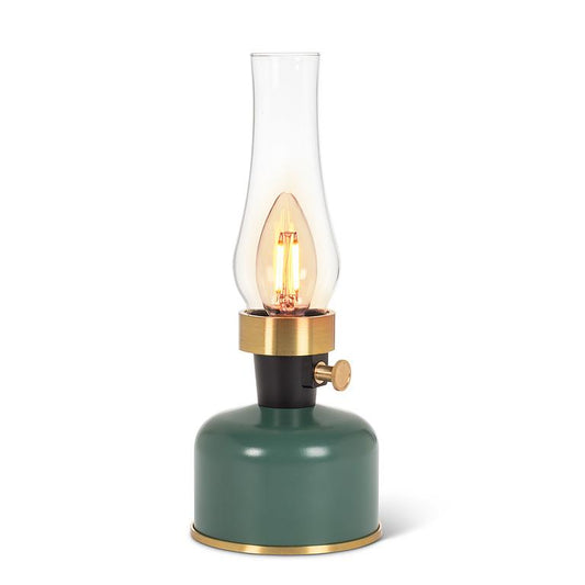 Lantern LED Lamp w/Chimney-Green-10.5"H - Magnolia Lane co. Home + Garden + Gift