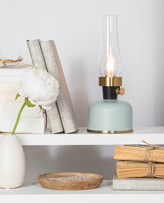 Lantern LED Lamp with Chimney - Gray - 10.5"