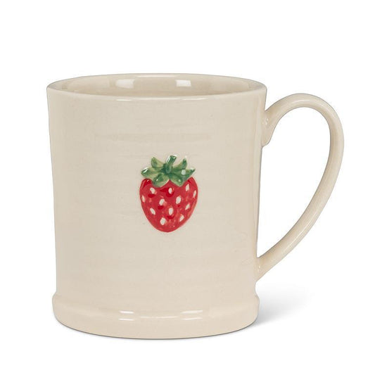 Strawberry on Rimmed Mug-3.5"H(12oz) - Magnolia Lane co. Home + Garden + Gift