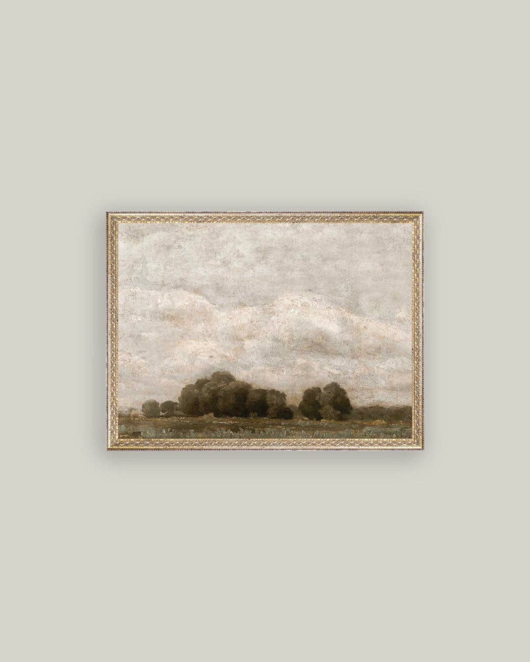 Tree and Cloud Landscape Framed Antique Art - Magnolia Lane co. Home + Garden + Gift