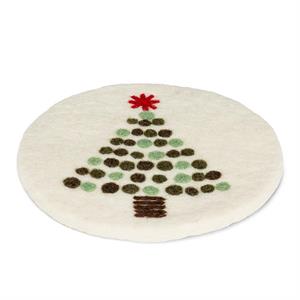 Dotted Tree Trivet-Wht/Grn-8"D