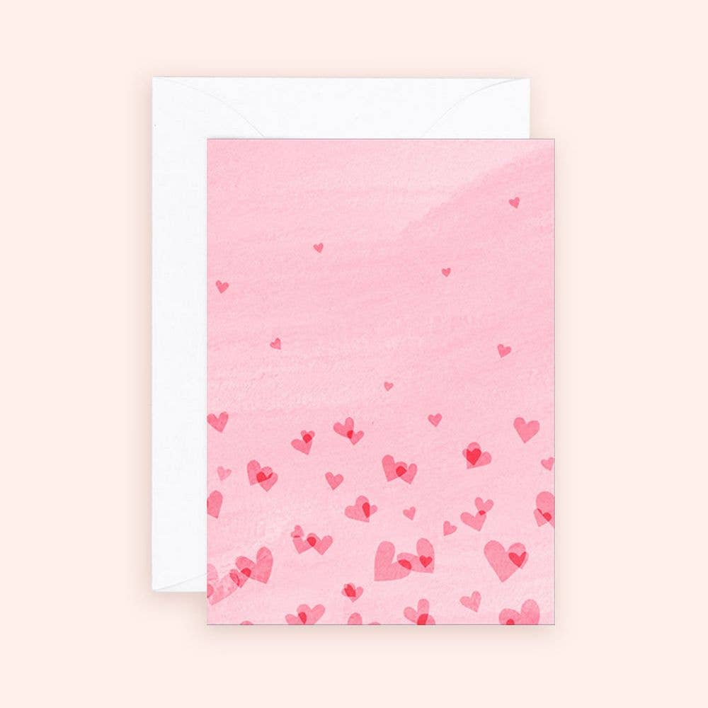 Mini Card - Pink Flutter Hearts Enclosure Card - Magnolia Lane co. Home + Garden + Gift