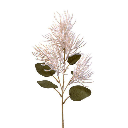 Dark Cream 27 1/2"H Smoke Bush Stem w/Leaves