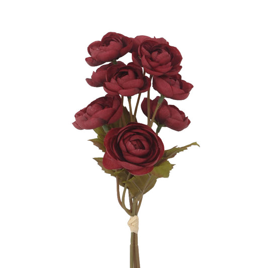 Wine 10"H Mini Ranunculus Flower Bundle