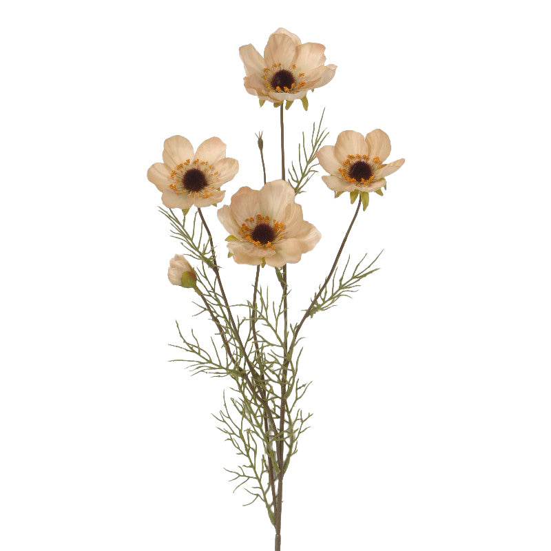 Ivory 33"H Polyester Anemone Spray