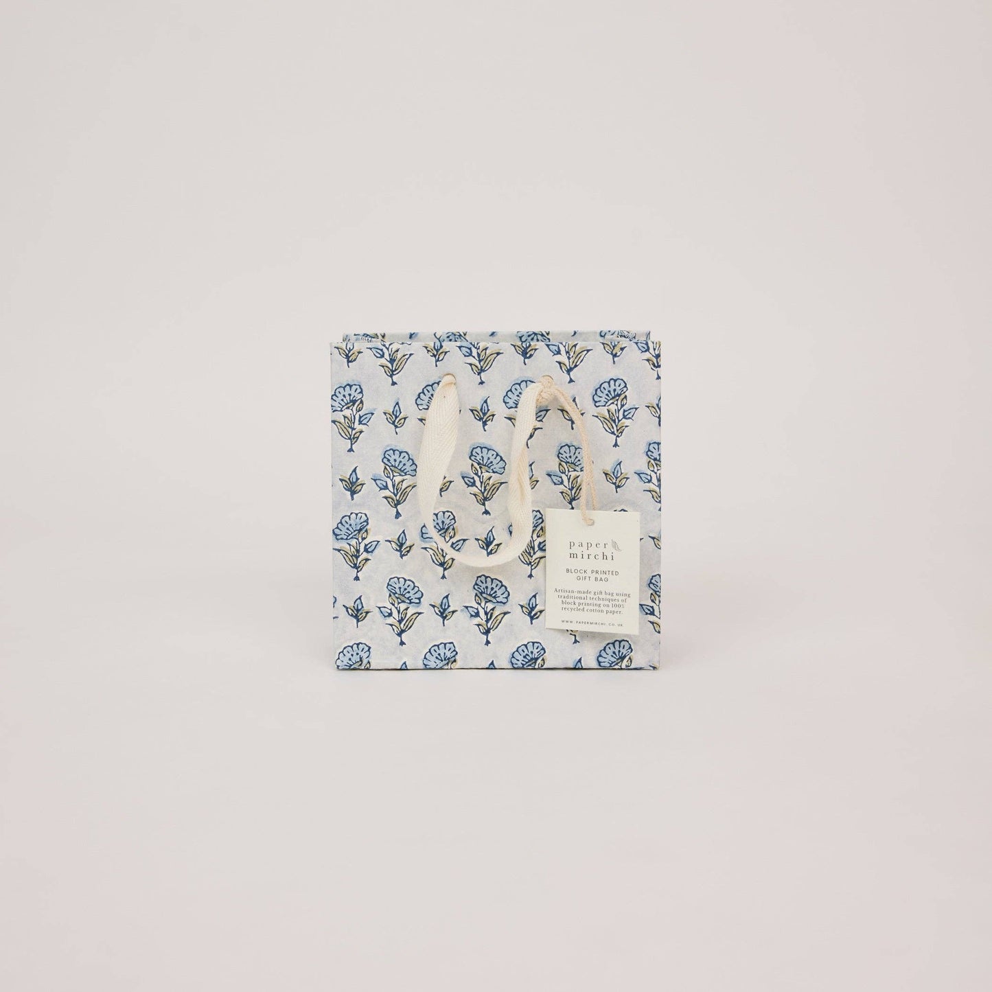 Block Printed Gift Bags (Small) - Blue Stone Refresh - Magnolia Lane co. Home + Garden + Gift