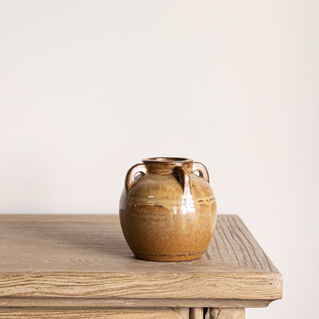 Chevalier Cream Glazed Vase With Handles