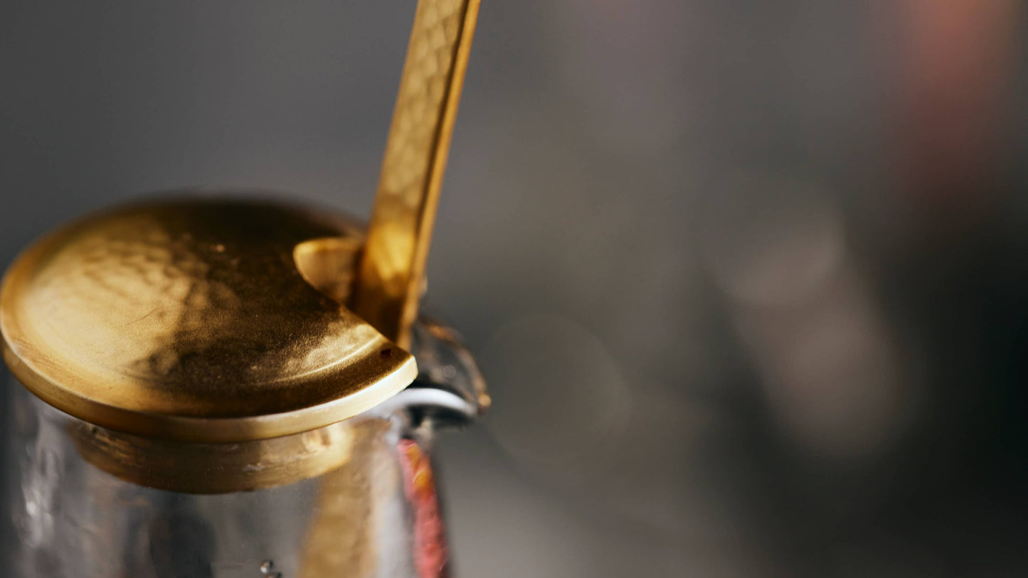 Pebbled Large Carafe with Spoon Set