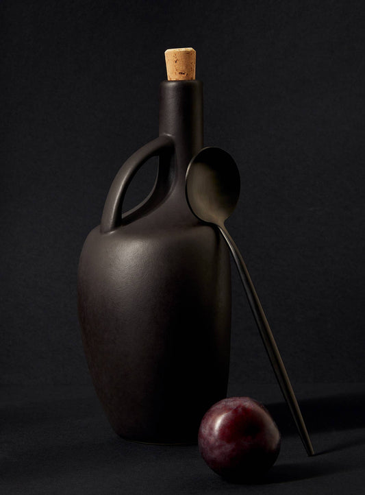 Stoneware Olive Oil Bottle | Canard 34 oz: Matte Black