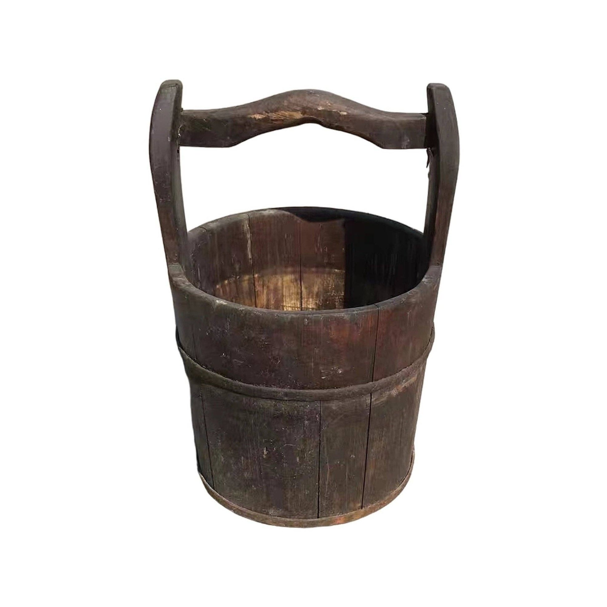 Vintage Round Wooden Water Bucket - Magnolia Lane co. Home + Garden + Gift