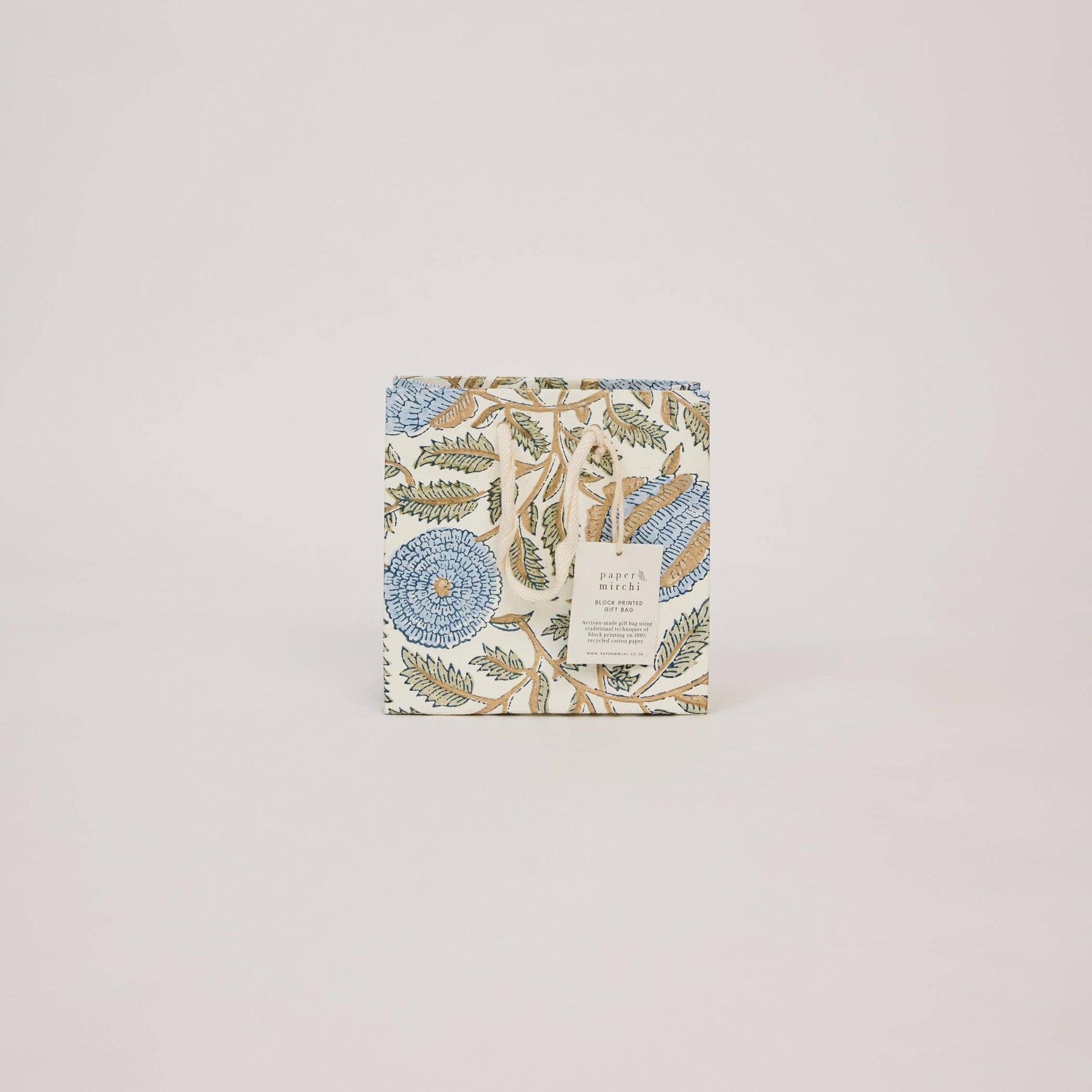 Block Printed Gift Bags (Small) - Blue Stone Refresh - Magnolia Lane co. Home + Garden + Gift
