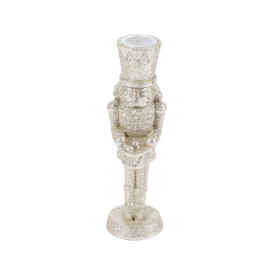 Shimmer Nutcracker Candle Holder Champagne
