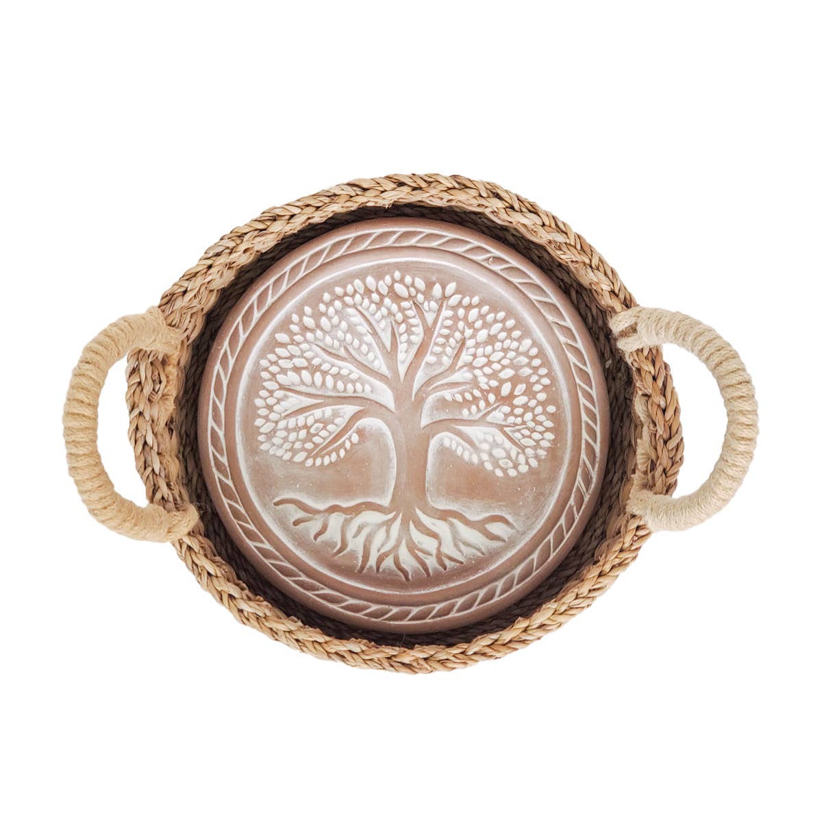 Handmade Bread Warmer & Wicker Basket - Tree of Life Round