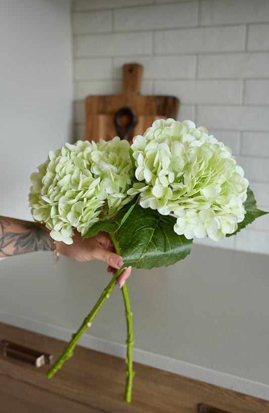 Faux Garden Hydrangea White/Green