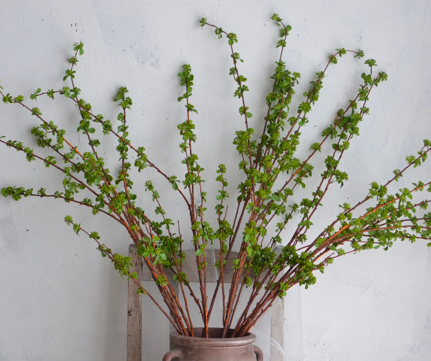 Faux Green Budding Branch
